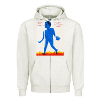 Oatmeal Heather walk davids on fire Zipper Hoodie - artisFamous