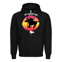 Black neil crazy horse Zipper Hoodie - artisFamous