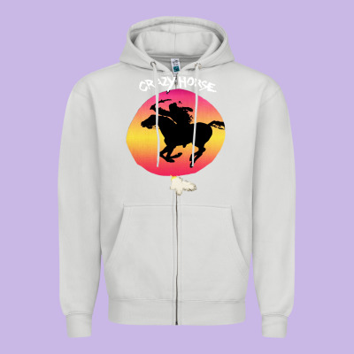 Neil Crazy Horse Zipper Hoodie Designed By Artisfamous