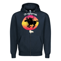 Navy neil crazy horse Zipper Hoodie - artisFamous