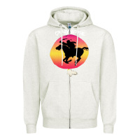 Oatmeal Heather neil crazy horse Zipper Hoodie - artisFamous