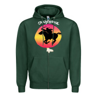 Sports Green neil crazy horse Zipper Hoodie - artisFamous