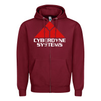 Burgundy cyber dyne systems Zipper Hoodie - artisFamous