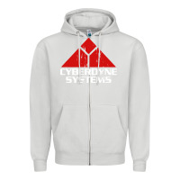 Dove Grey cyber dyne systems Zipper Hoodie - artisFamous