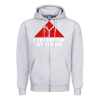 Heather Grey cyber dyne systems Zipper Hoodie - artisFamous