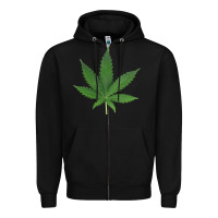 Black Weed leaf Zipper Hoodie - artisFamous