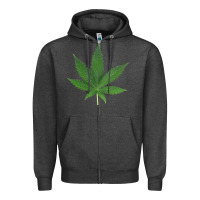 Charcoal Heather Weed leaf Zipper Hoodie - artisFamous