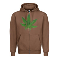 Chestnut Weed leaf Zipper Hoodie - artisFamous