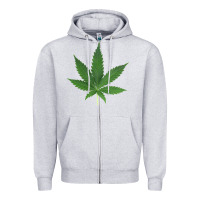 Heather Grey Weed leaf Zipper Hoodie - artisFamous