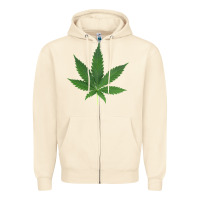 Sandshell Weed leaf Zipper Hoodie - artisFamous