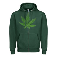 Sports Green Weed leaf Zipper Hoodie - artisFamous