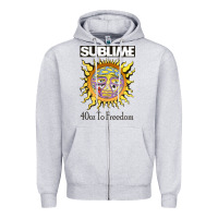 Heather Grey sunflower sublime 40oz to freedom Zipper Hoodie - artisFamous