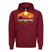 Burgundy tatooine national park Zipper Hoodie - artisFamous