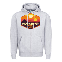 Heather Grey tatooine national park Zipper Hoodie - artisFamous