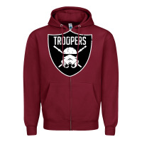 Burgundy troopers Zipper Hoodie - artisFamous