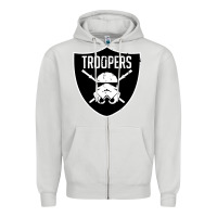 Dove Grey troopers Zipper Hoodie - artisFamous