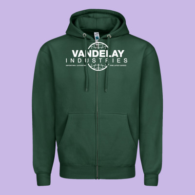 Vandelay Industries Zipper Hoodie Designed By Artisfamous
