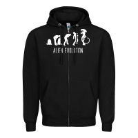 Black alien evolution Zipper Hoodie - artisFamous