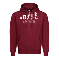 Burgundy alien evolution Zipper Hoodie - artisFamous