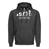 Charcoal Heather alien evolution Zipper Hoodie - artisFamous