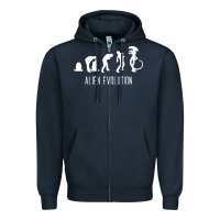 Navy alien evolution Zipper Hoodie - artisFamous