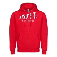 Red alien evolution Zipper Hoodie - artisFamous