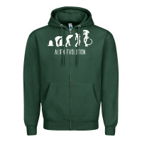 Sports Green alien evolution Zipper Hoodie - artisFamous