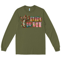 Army Green Stuck on You Long Sleeve Tee - CowhideDigitalArt