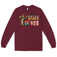Burgundy Stuck on You Long Sleeve Tee - CowhideDigitalArt