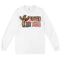 White Stuck on You Long Sleeve Tee - CowhideDigitalArt