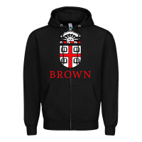 Black brown university Zipper Hoodie - artisFamous
