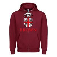 Burgundy brown university Zipper Hoodie - artisFamous