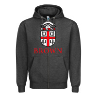 Charcoal Heather brown university Zipper Hoodie - artisFamous