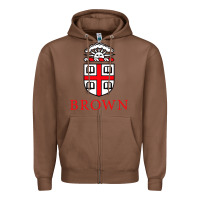 Chestnut brown university Zipper Hoodie - artisFamous