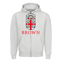 Dove Grey brown university Zipper Hoodie - artisFamous