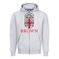 Heather Grey brown university Zipper Hoodie - artisFamous