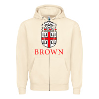 Sandshell brown university Zipper Hoodie - artisFamous