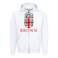 White brown university Zipper Hoodie - artisFamous