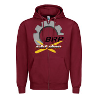 Burgundy brp ski doo Zipper Hoodie - artisFamous