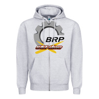 Heather Grey brp ski doo Zipper Hoodie - artisFamous
