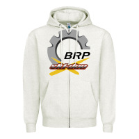 Oatmeal Heather brp ski doo Zipper Hoodie - artisFamous