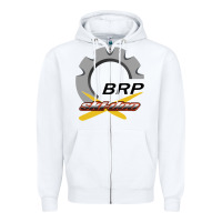 White brp ski doo Zipper Hoodie - artisFamous