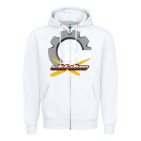 White brp ski doo Zipper Hoodie - artisFamous