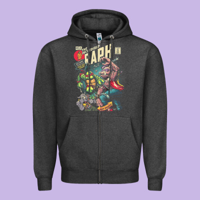 The Incredible Raph Zipper Hoodie Designed By Artisfamous