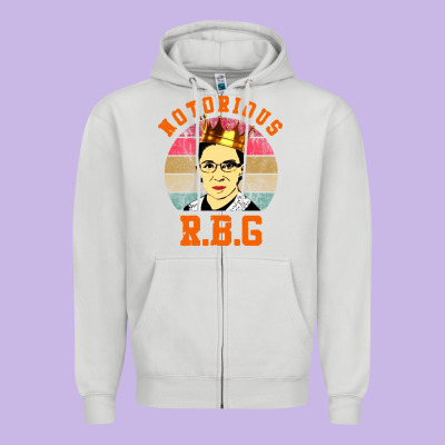 Rbg Zipper Hoodie Designed By Artisfamous
