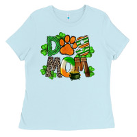 Baby Blue St. Patricks Dog Mom Ladies Tee - FaDigitalArtStudio