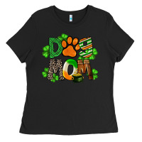 Black St. Patricks Dog Mom Ladies Tee - FaDigitalArtStudio