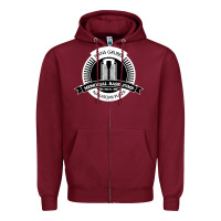 Burgundy hans gruber day Zipper Hoodie - artisFamous