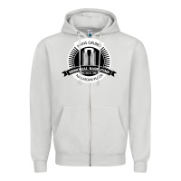 Dove Grey hans gruber day Zipper Hoodie - artisFamous