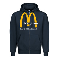 Navy marijuana over 1 million stoned Zipper Hoodie - artisFamous